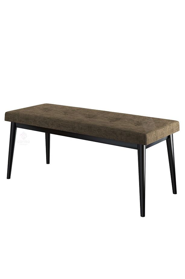 Pera Serisi Bench , Geniş Oturma Alanlı , 1. Sınıf Kumaş , Kahve Bench , Siyah Gürgen Ayak - 3