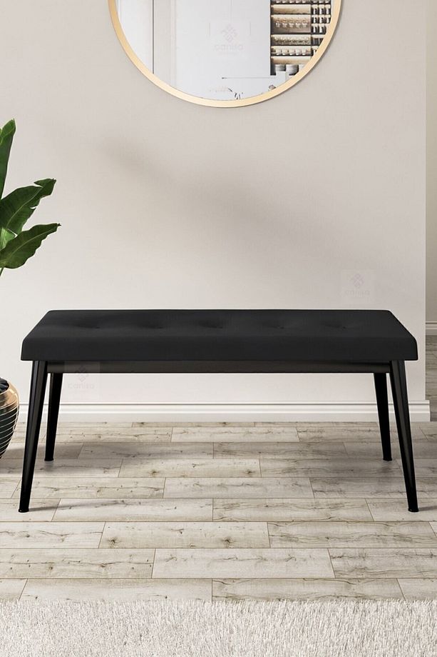 Via Serisi Beyaz Mutfak Masası Takımı Beyaz Ayak 4 Zebra Sandalye Ve Siyah Bench - 5