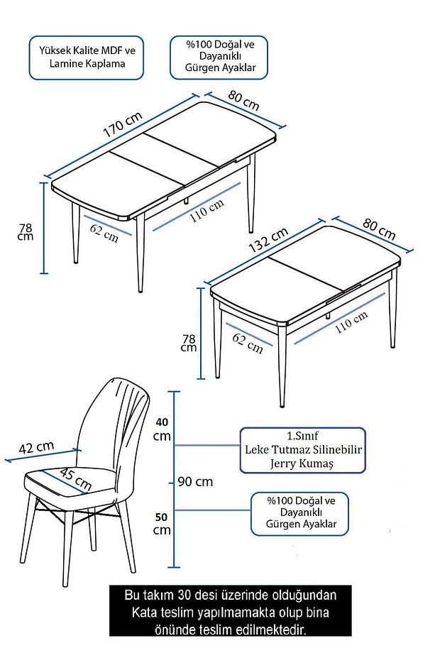Eva Serisi 80x132 Açılabilir Mdf Mutfak Masası Takımı Barok Desen Masa 4 Gri Sandalye - 6