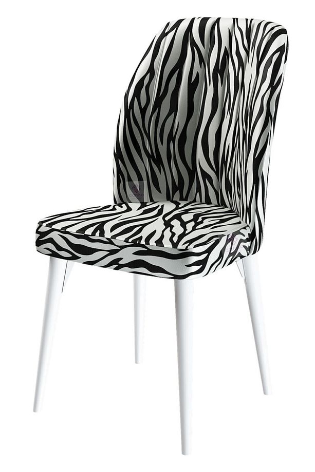 Rio Serisi Bench'li Beyaz Mermer Desenli Mdf Mutfak Masası 4 Zebra Sandalye - 4