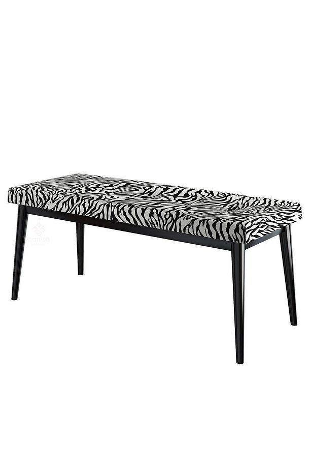 Pera Serisi Bench , Geniş Oturma Alanlı , 1. Sınıf Kumaş , Kahve Bench , Siyah Gürgen Ayak - 3