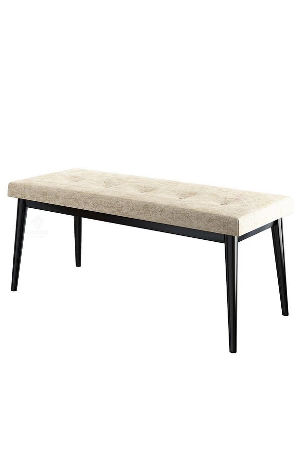 Pera Serisi Bench , Geniş Oturma Alanlı , 1. Sınıf Kumaş , Lacivert Bench , Siyah Gürgen Ayak - 3
