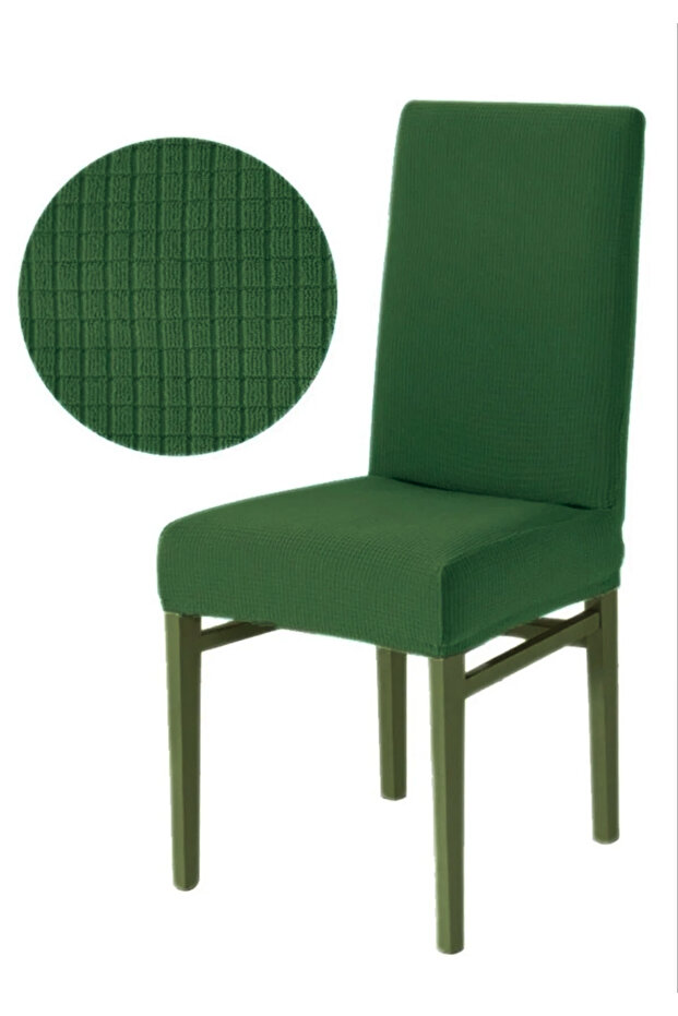 1 Adet Likralı Pitikare Desen Standart Sandalye Kılıfı. Lastikli, Yıkanabilir, Esnek sandalye örtüsü - 1