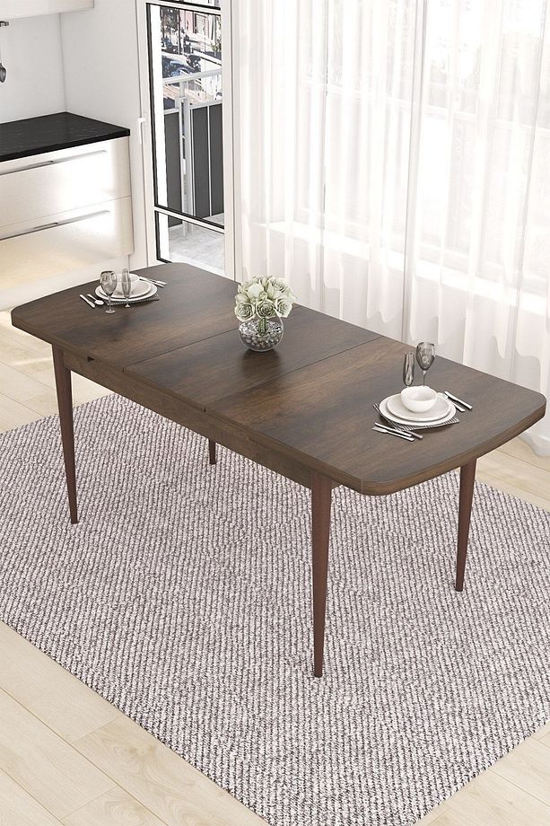 Are Serisi 80x132 Mdf Açılabilir Barok Ahşap Desen Yemek Masası - 2