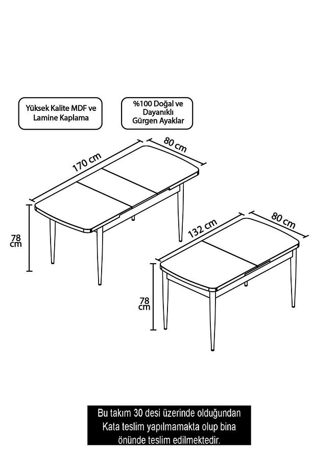 Noa Serisi 80x132 Açılabilir Mdf Siyah Mermer Desen Mutfak Masası - 3