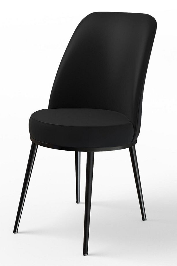 Via Serisi Açılabilir Mutfak Masası Takımı Siyah Mermer Desen Masa 4 Siyah Sandalye 1 Zebra Bench - 6