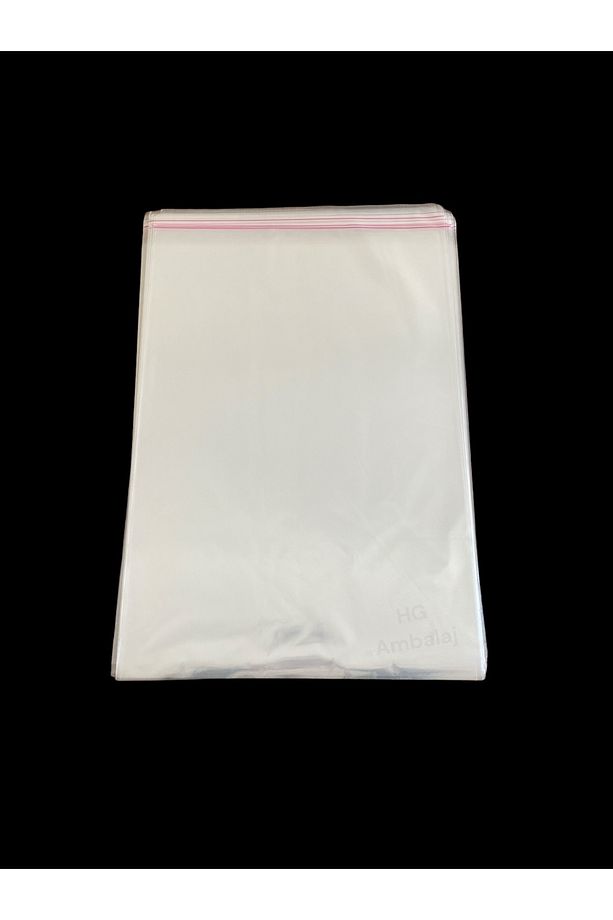 50 Adet 40*60 Cm Bantlı Opp Jelatin Poşet, Şeffaf Yapışkanlı Poşet ( 40x55*5 Cm Kapak) - 4