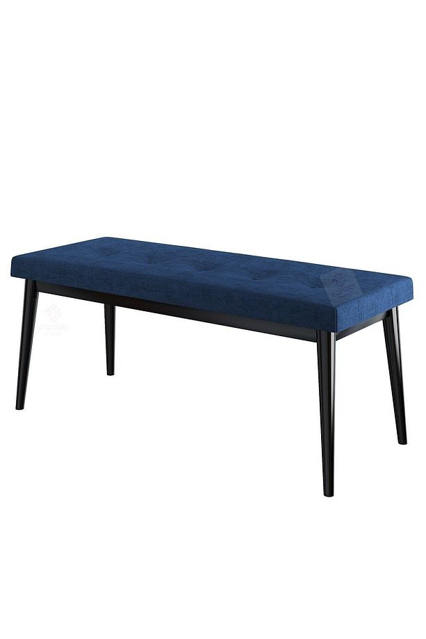 Pera Serisi Bench , Geniş Oturma Alanlı , 1. Sınıf Kumaş , Lacivert Bench , Siyah Gürgen Ayak - 3