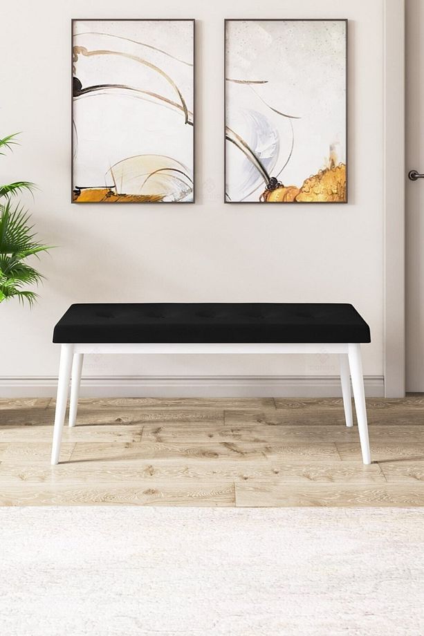 Rio Serisi Bench'li Beyaz Mermer Desenli Mdf Mutfak Masası 4 Zebra Sandalye - 3