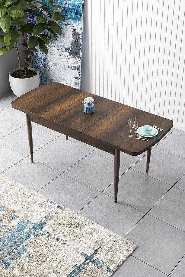Zen Serisi 80x132 Açılabilir Mdf Barok Ahşap Desen Mutfak Masası - 3