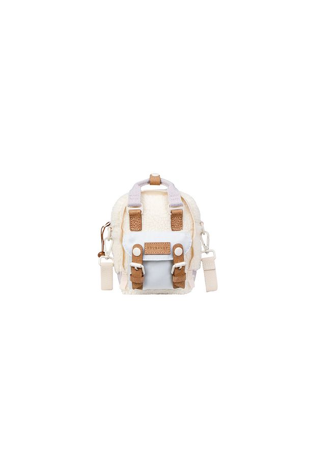 Macaroon Tiny Fluffy Serisi Krem x Açık Mavi x Pudra Mor Unisex Omuz çantası - 1