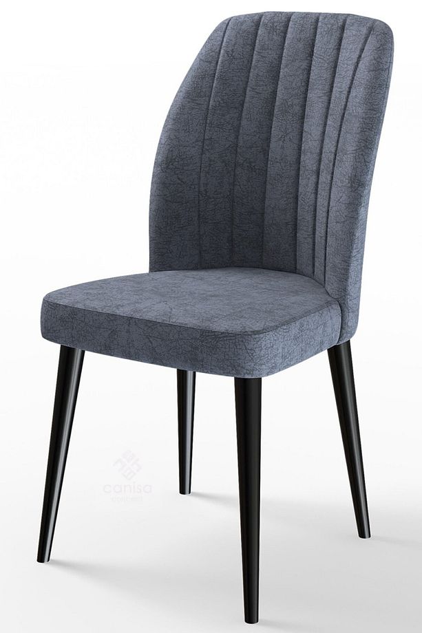 Rio Serisi 80x132 Açılabilir MDF Mutfak Masası Takımı Siyah Mermer Desen Masa 8 Füme Sandalye - 4
