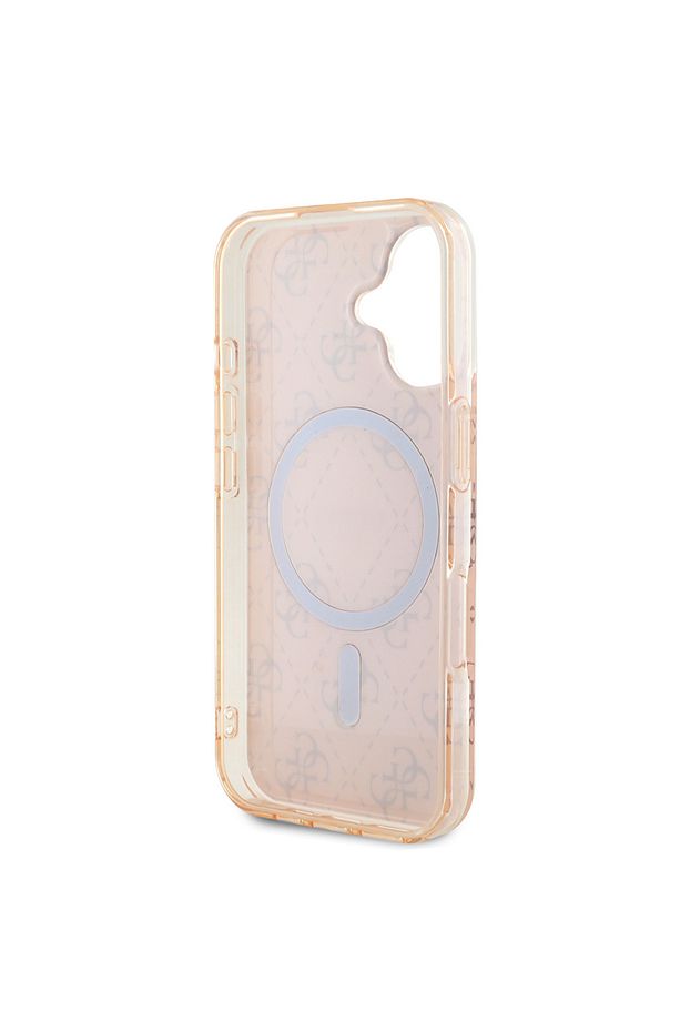 iPhone 16 Kılıf Guess  Lisanslı Magsafe Özellikli IML Baskılı Klasik Logolu 4G Desenli Pembe - 4