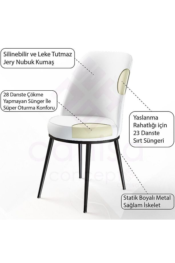 Nil Serisi 70x110 Sabit Mutfak Masası Takımı Siyah Mermer Desen Masa 4 Kiremit Sandalye - 5