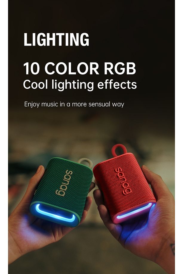 Sanag M13S Pro Max Bluetooth Hoparlör  Sd Kart Type-C RGB Işıklı Taşınabilir Ses Bombası - 6
