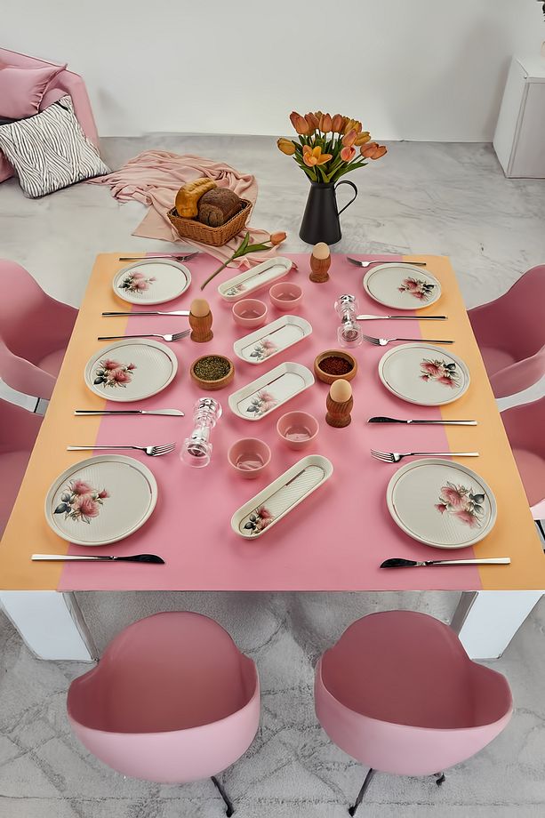 14 Parça 6 Kişilik Stackable Elegance Premium Kahvaltı Takımı Kahvaltılık,kahvaltı Seti Sunum Tabağı - 2