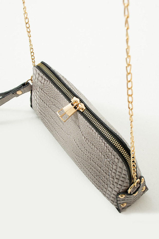 Handbag and Shoulder Chain Cross Strap Bag with Iguana Pattern - 5