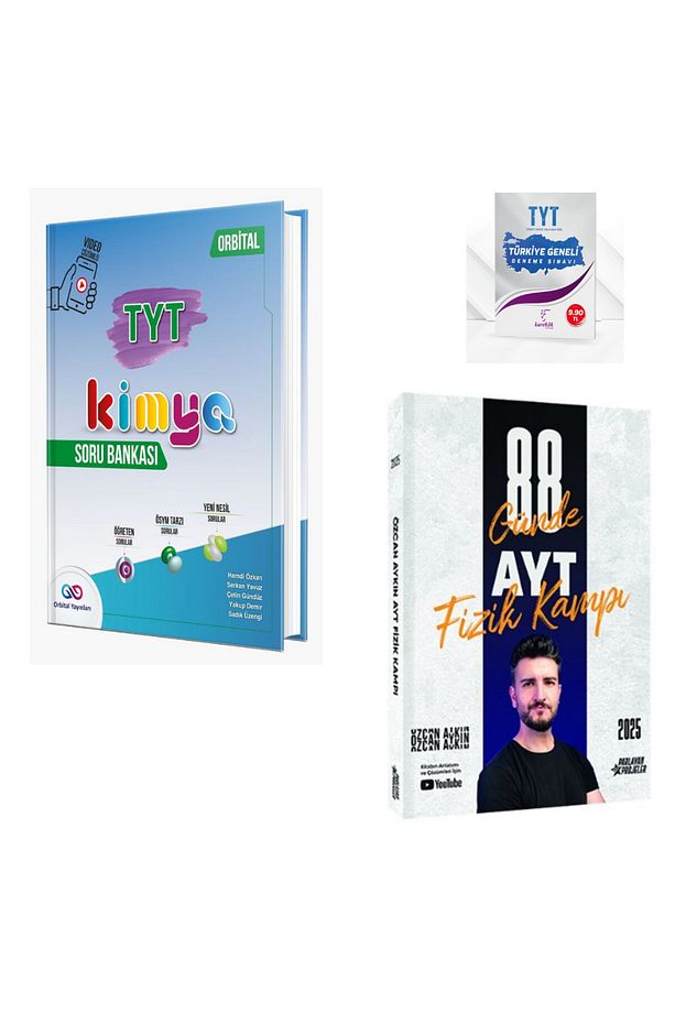 Orbital Yayınları TYT Kimya ve Özcan Aykın 2025 AYT 88 Günde Fizik Kampı Soru Bankası + T.G Deneme - 1