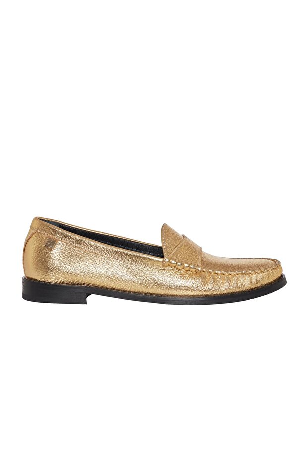 Gold Leather Loafer