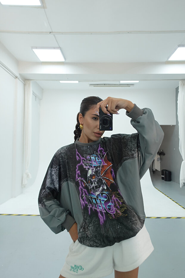 Oversize Feel Life Shit Sweatshirt - 3