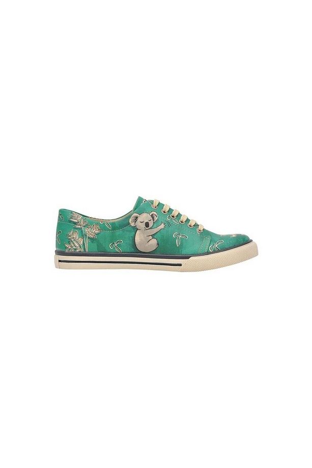 Kadın Vegan Deri Yeşil Sneakers - Koala Hug Tasarım - 6