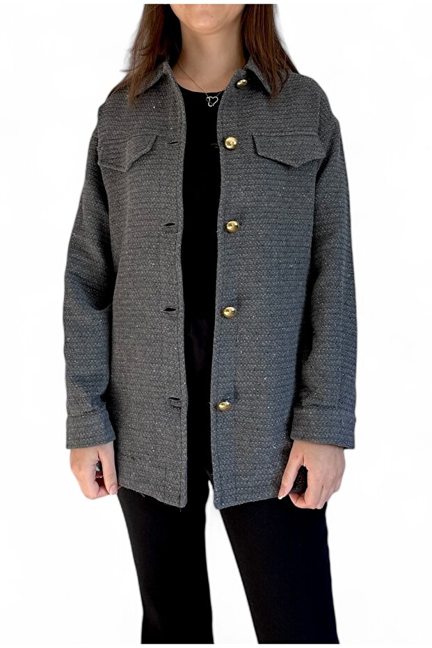 Gri Gömlek Ceket - 1