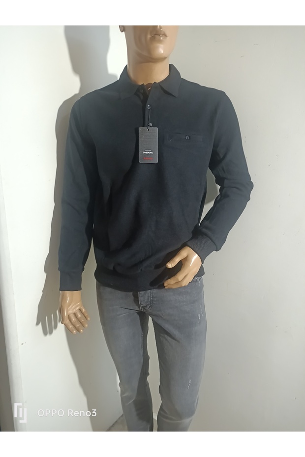 yakalı pamuklu cepli sweatshirt - 3