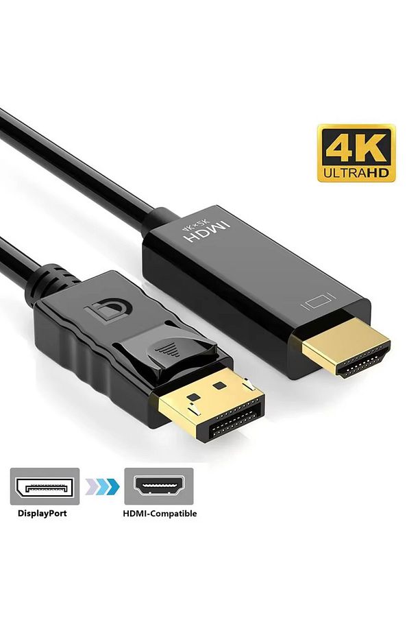 1.8 Metre Displayport To Hdmi Kablo 4k 2k Display In Hdmı Out Dp To Hdmi Çevirici Kablo Dönüştürücü - 1