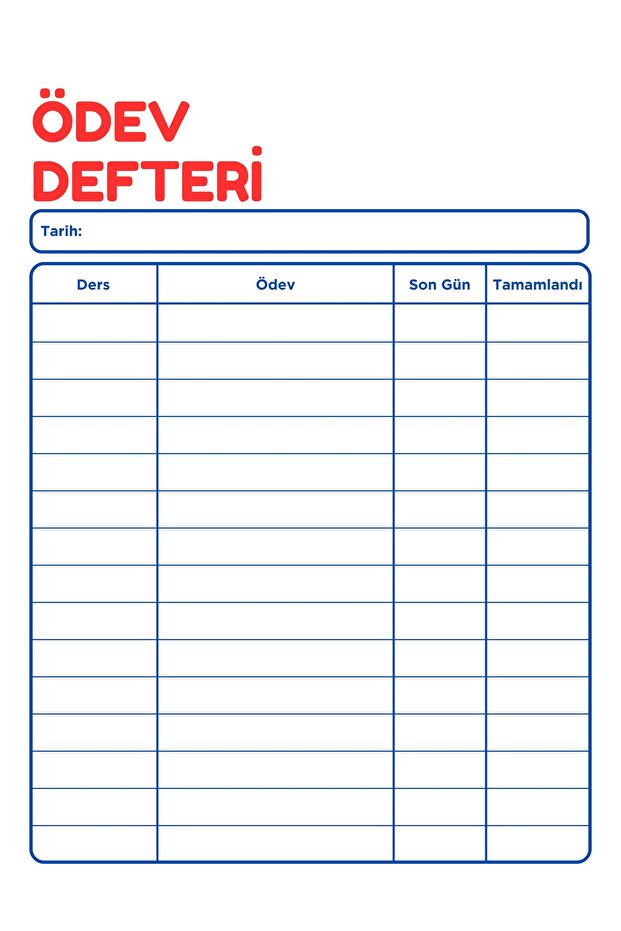 Ödev Defteri A5 - 2