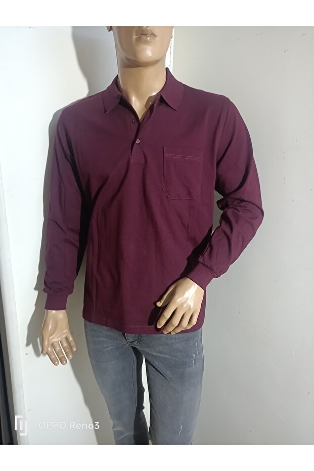 yakalı pamuklu cepli orta kalın sweatshirt - 5