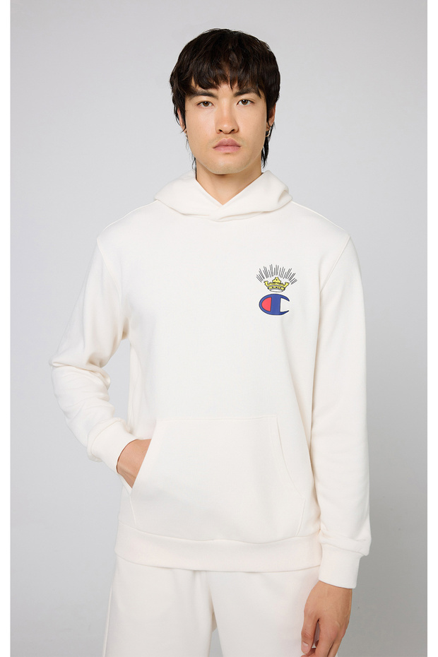 Eco Future Hooded Sweatshirt Organic Cotton Beige Men's Hooded Sweatshirt-219785-Ww034