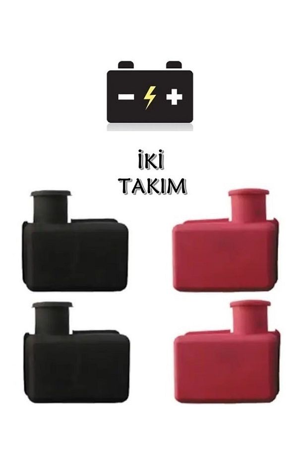 2 Takım Akü Kutup Başı Koruma Lastiği (+)(-) ,muhafaza Başlığı, kapağı, kapak - 1