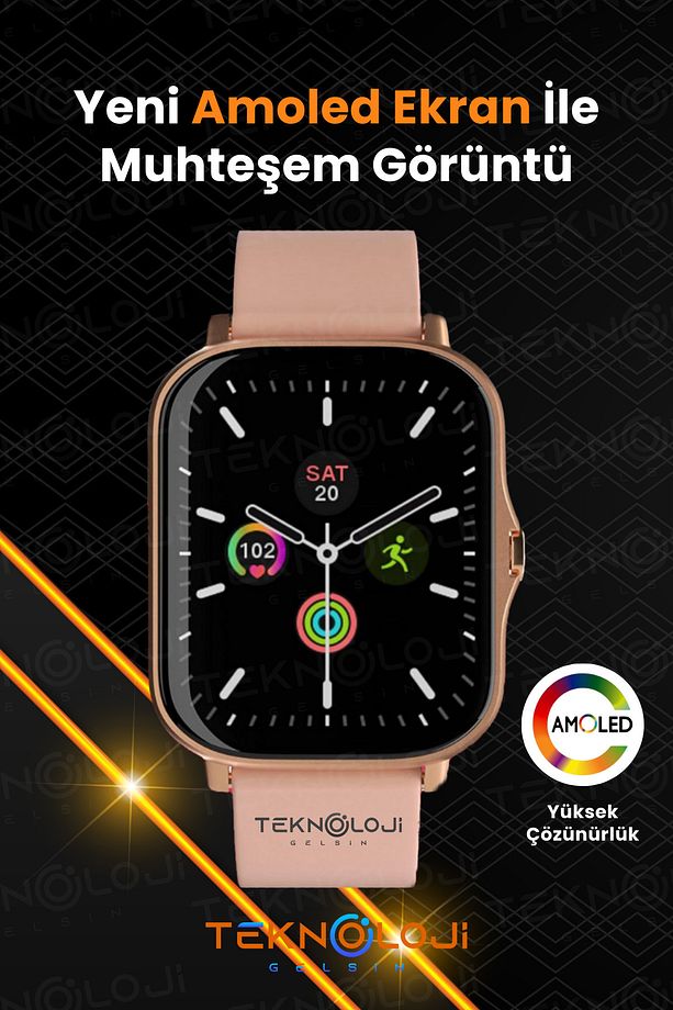Kadın Akıllı Saat Smart Watch TK30 Mini Flamingo Kolye Hediyeli Ios ve Android Uyumlu 38m 2.2inç - 4