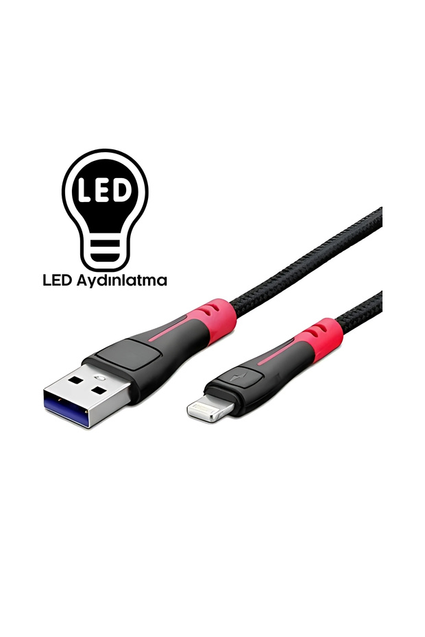 Yüksek Hızlı Dayanıklı Lightining iOS iPhone Şarj Kablosu Data Transfer Kablo 3.4A 1.2 Metre - 3