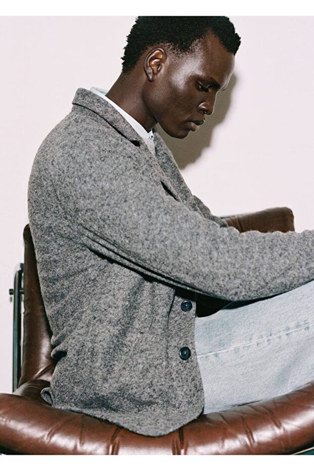 Slim Fit Crispy Wool Blazer Jacket - 8