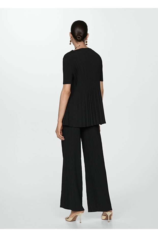 Dökümlü pilili pantolon - 4