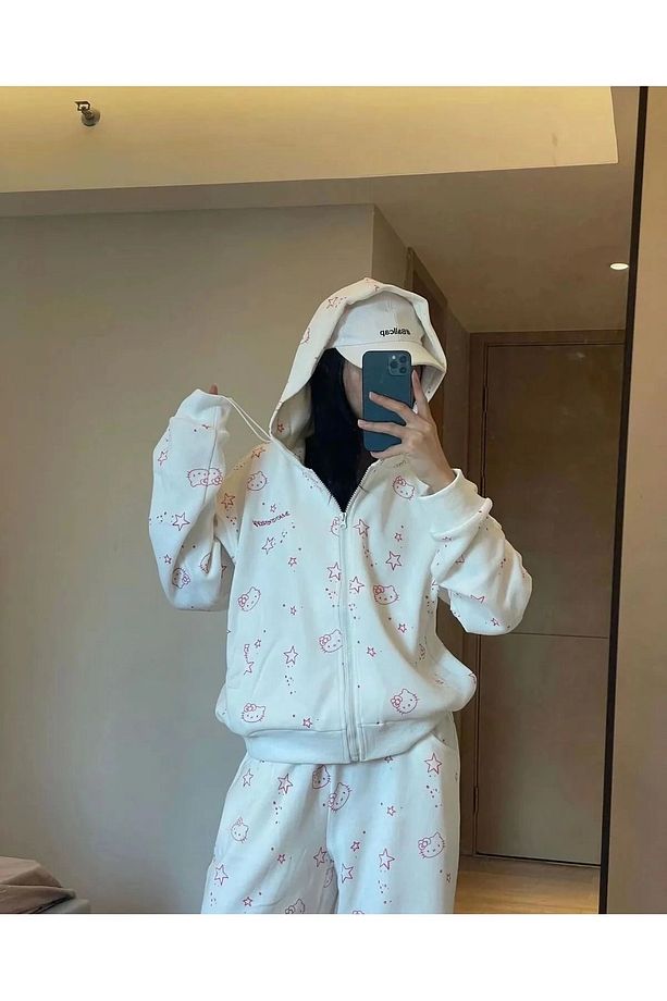 Y2K Sanrio Hello Kitty Alt Üst Eşofman Takımı - 3