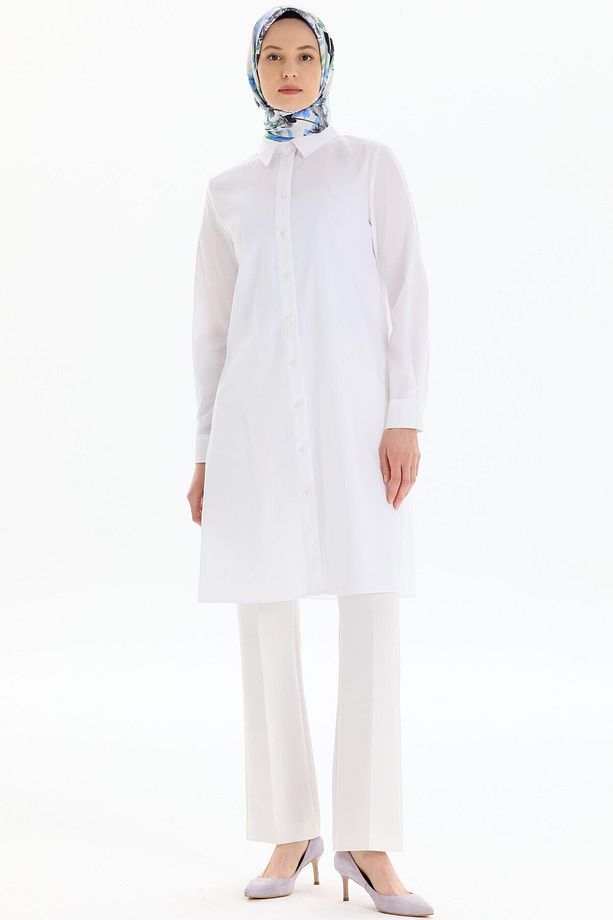 İspanyol Paça Basic Pantolon - Ekru - 1