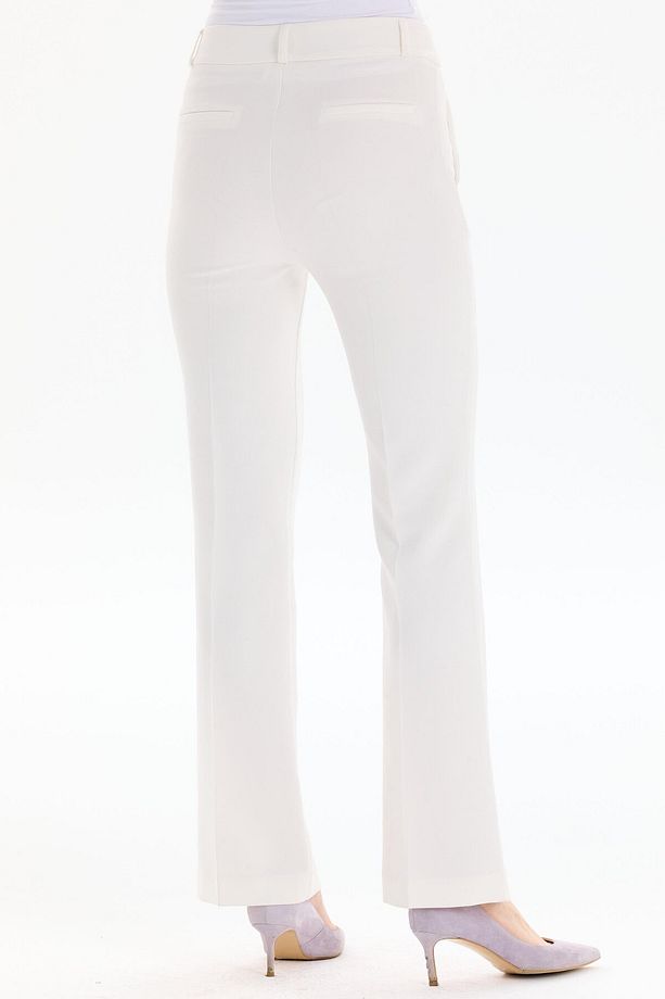 İspanyol Paça Basic Pantolon - Ekru - 6