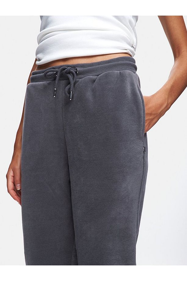 Düz Jogger Regular Fit Gri Eşofman - 5