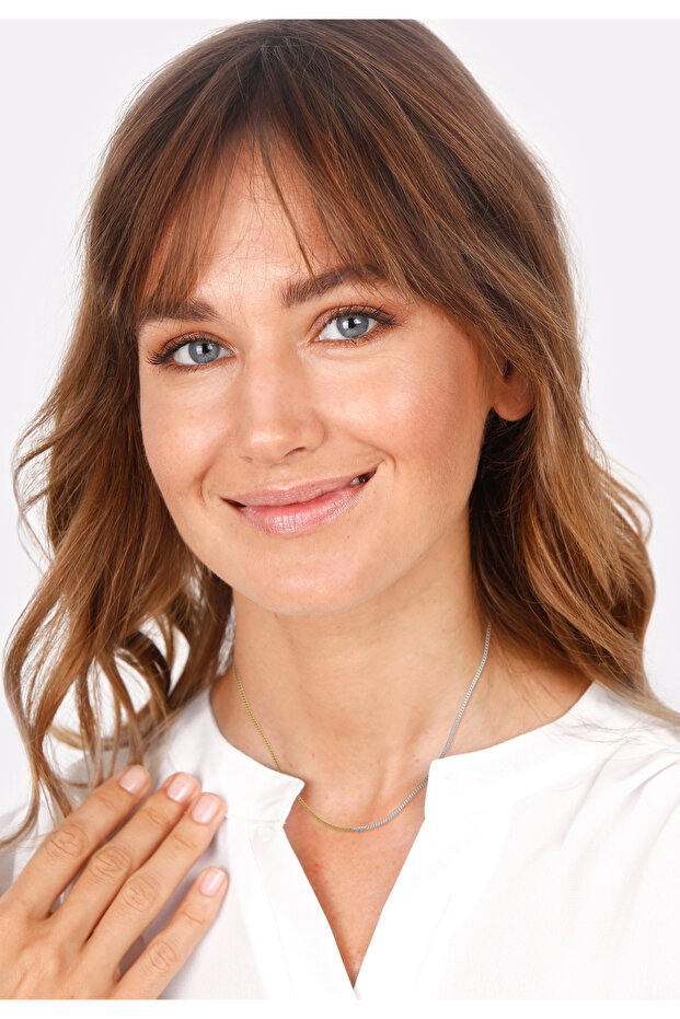 Dámský náhrdelník Curb Chain Basic Chunky Chain Bi-Color Trend ze sterlingového stříbra 925, pozlacený - 6