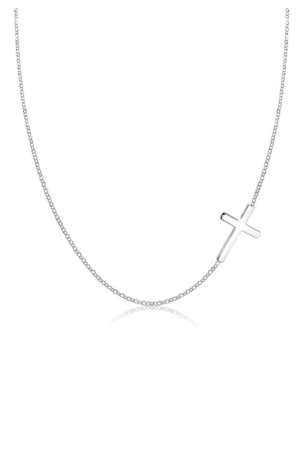 Dámský náhrdelník s křížkem a přívěskem Religion Basic ze stříbra 925, pozlacený - 1
