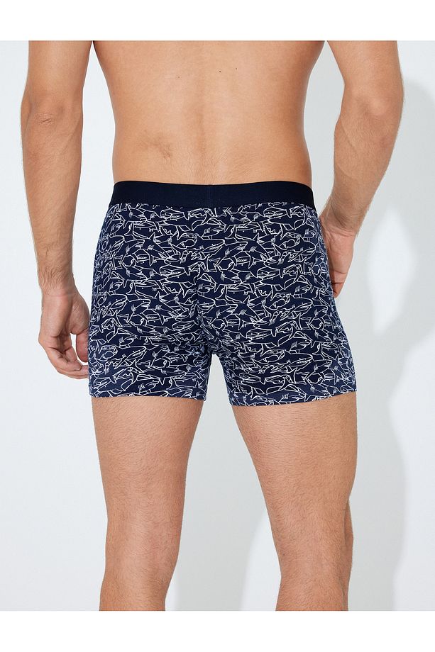 3'lü Boxer Seti Desenli ve Basic Pamuklu - 4