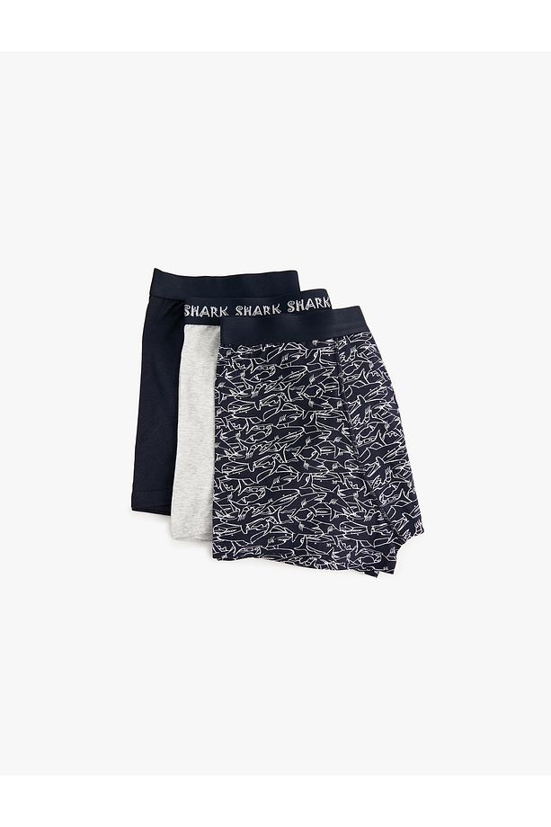 3'lü Boxer Seti Desenli ve Basic Pamuklu - 7