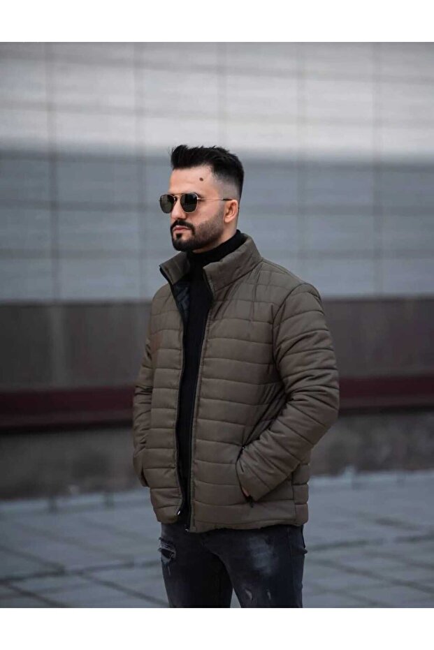 Honormen New Season Men's Black Puffer Lined Coat Jacket
