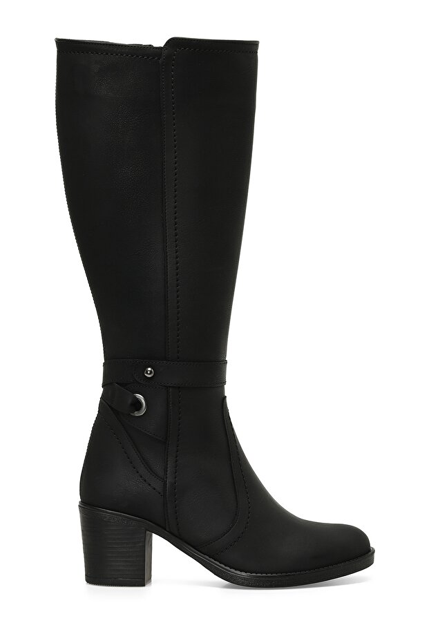 24K-1032 4PR Siyah Kadın Topuklu Çizme - 1