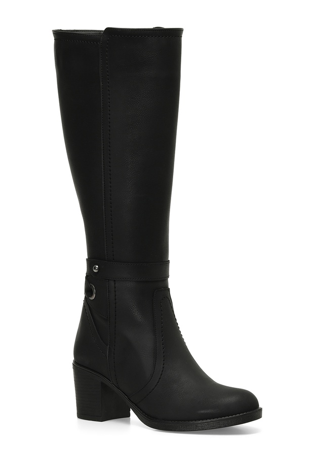 24K-1032 4PR Siyah Kadın Topuklu Çizme - 2