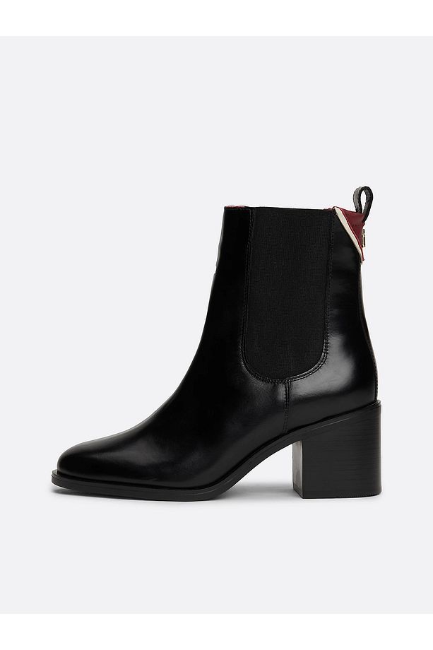 Kadın Süet Detaylı Marka Logolu Yüksek Taban Deri Siyah Bot & Bootie FW0FW08112-BDS - 4