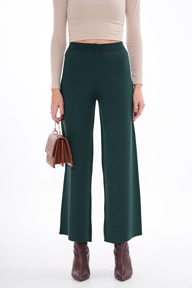 Kadın İspanyol Paça Triko Örme Pantolon 255048 - - 3