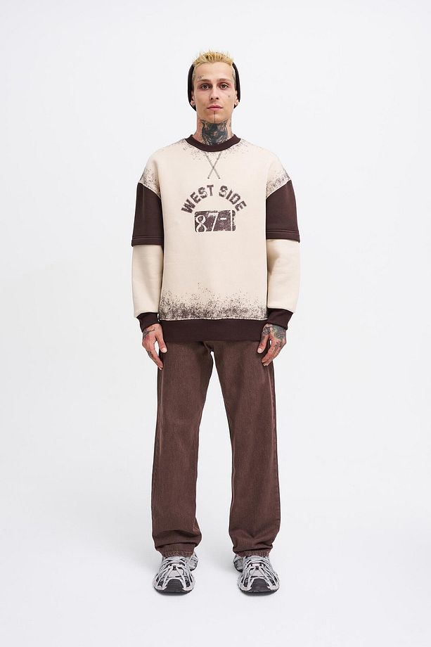Erkek Double Layer Sweatshirt SOFT BEIGE - 6